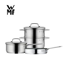 德國品牌 WMF Mini 廚具3件裝 (18厘米煎鍋、16厘米單柄煲連蓋、16厘米雙耳煲連蒸架及蓋)0798546040
