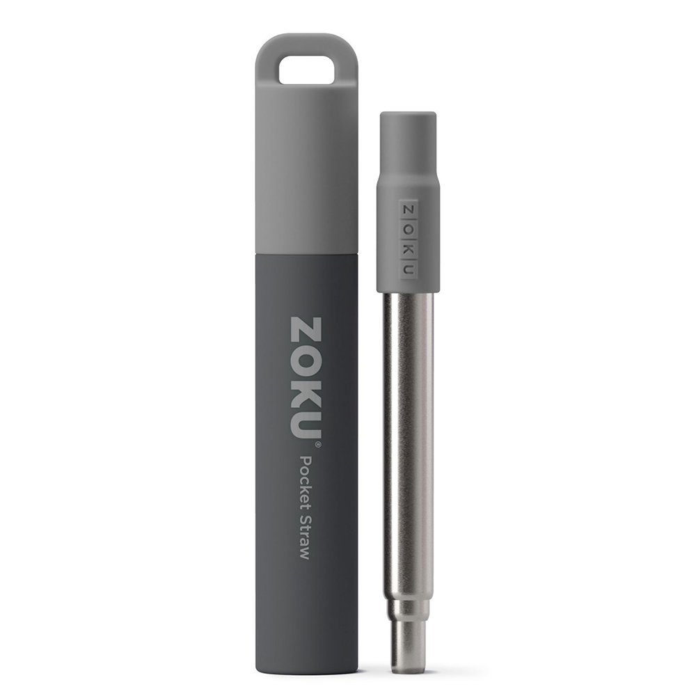 Zoku 伸縮不鏽鋼飲管-雙色灰 ZK307*201