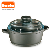Berndes BONANZA 18cm Deep saucepan w/Pyrex lid +24cm Saute pan + 24cm Cooking Pot w/Pyrex lid L6509272.