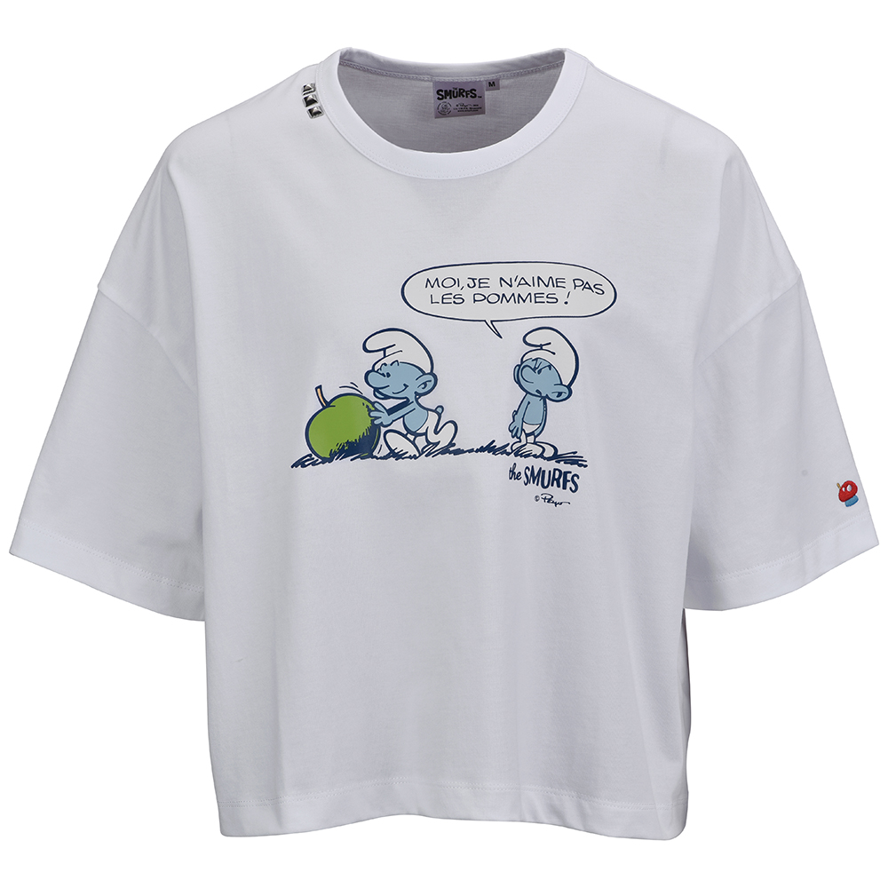 The Smurfs 针织棉质Tee 221AP103 (白色)