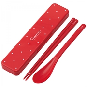 Skater Casmine 筷子連餐匙連盒套裝, 紅色 555138