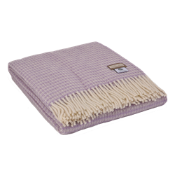 單人純羊毛毯280克 130x170厘米 (紫色/格仔)
