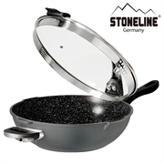 德國製造 STONELINE 亞爾卑斯山石鍋系列 32厘米中式鑊連蓋+20厘米平底湯鍋連蓋.