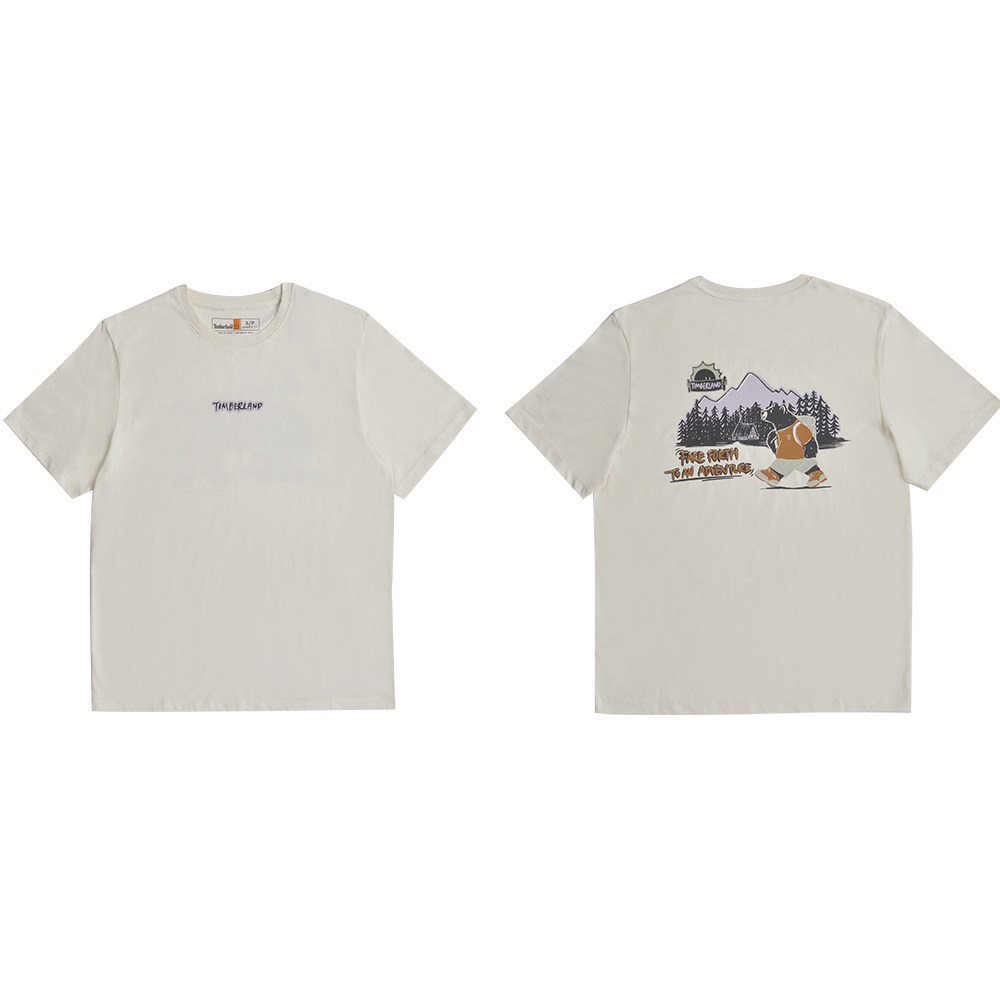 white & gray graphic tee