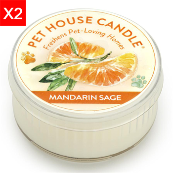 One Fur All Pet House Candle - Mandarin Sage 2 x 1.5oz