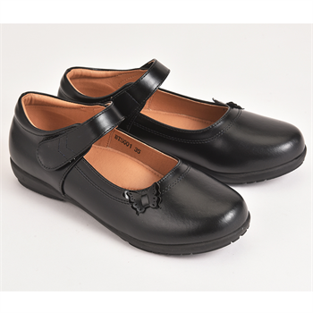 Jolly Captain Girl Black Leather Shoes BTSG01
