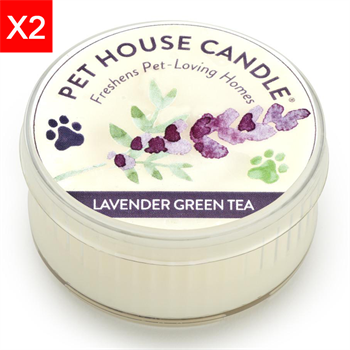 One Fur All Pet House Candle - Lavender Green Tea 2 x 1.5oz