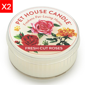 One Fur All Pet House Candle - Fresh Cut Rose 2 x 1.5oz