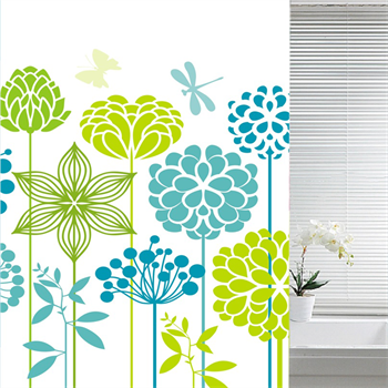 Shower Curtain 180x180cm -Green Flo 2404C