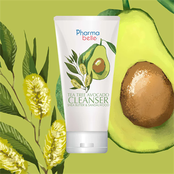 Pharmabelle Tea Tree & Avocado Face Cleanser (sandalwood exfoliants)