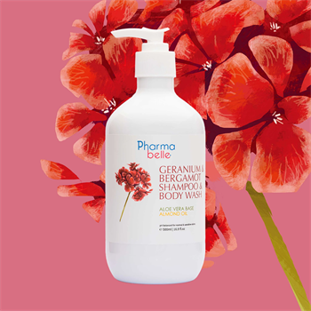 Pharmabelle Geranium Bergamot (aloe base) Shampoo & Body Wash 500ml
