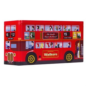 Walkers London Bus Tin Mini Shortbread Fingers 250g.