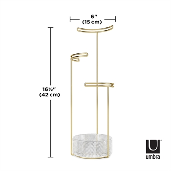 Umbra Tesora Jwl Stand, Glass Brass