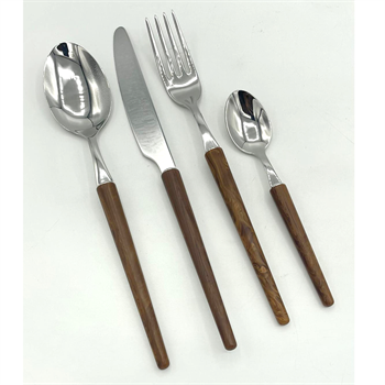 D&D Stileto Steel 16pcs Cutlery Set Wood CL16STSS/RD
