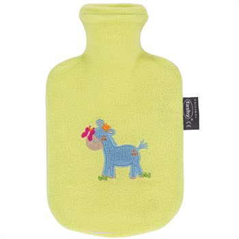 Fashy 0.8L Hot Water Bottle Embroidered Fleece Cover