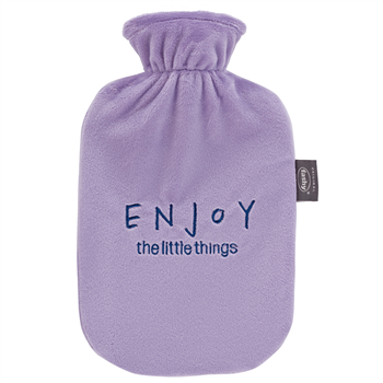 Fashy 2.0L Hot Water Bottle Plush Cover (embroidery "ENJOY thelittlethings")(Purple) 67433-53