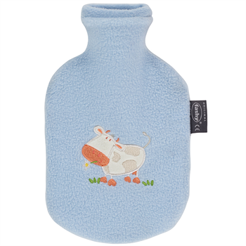 Fashy 0.8L Hot Water Bottle Embroidered Fleece Cover