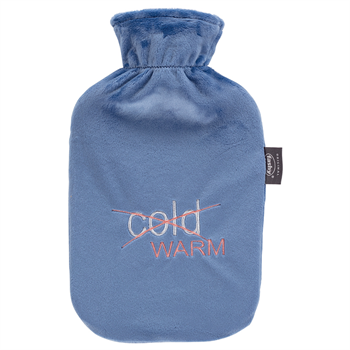 Fashy 2.0L Hot Water Bottle Plush Cover (Blue/Embroidered Letter)