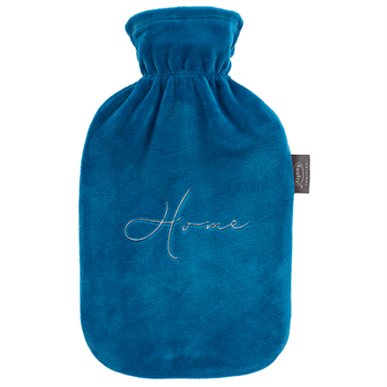 Fashy 2.0L Hot Water Bottle Plush Cover (Blue/Embroidered Letter)