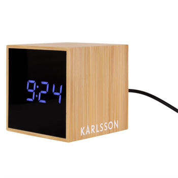 Karlsson Alarm Clock Mini Cube Bamboo