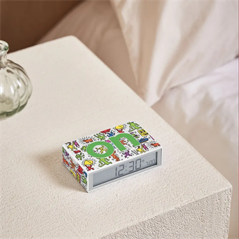 Lexon X Keith Haring Flip + Clock Happy White