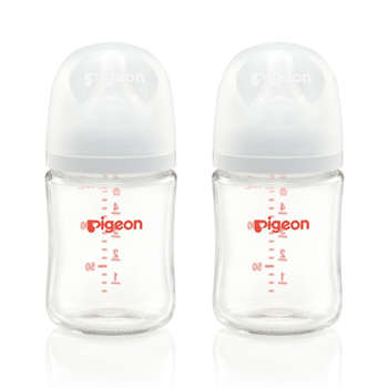 PIGEON Glass Nursing Bottle w/ P. PLUS Nipple, 160ml (2pcs) 81198