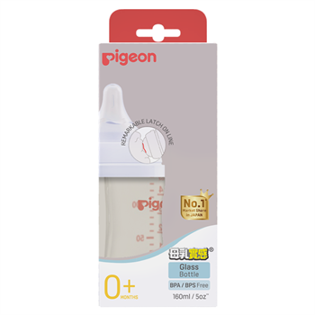 PIGEON Pigeon - Glass Nursing Bottle w/ P. PLUS Nipple, 160ml A293