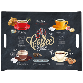 Tray w/handles 52x37 It's Coffee Time R0200#ICTTNV