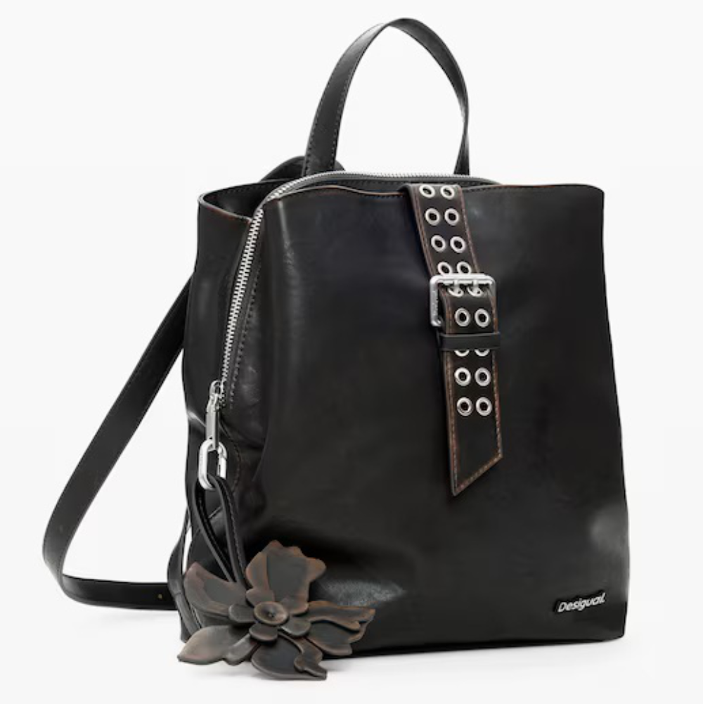 Desigual Small Backpack Appliques Flowers 26SAKP11-6009  display picture 1
